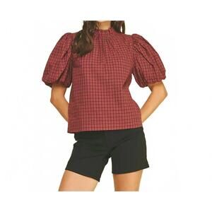 NEW PINCH hayden plaid top in red